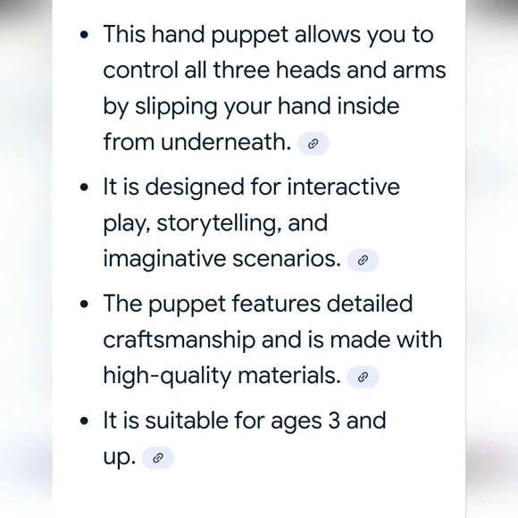 Folkmanis Three-Headedblue Dragon Hand Puppet Storytelling Play Fun For Kids - Picture 16 of 16